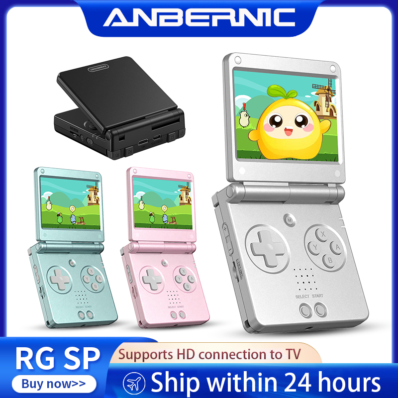 Retro Gaming Com - Anbernic RGSPフリップレトロハンドヘルドゲームコンソール Linux 64ビット 3300mAh ポータブルゲームプレーヤー