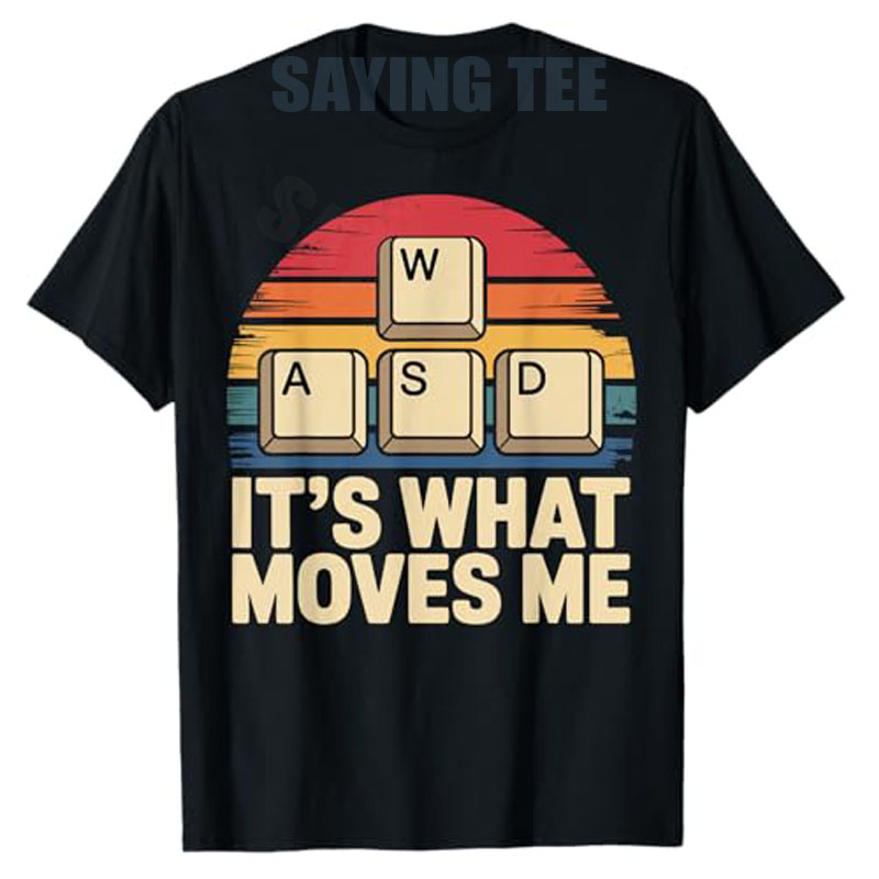 Retro Pc Gaming - レトロな WASD ゲーミングキーデザインの面白いPCゲーマー向けTシャツ、Y2K ビデオゲーム愛好家向けグラフィック柄半袖Tシャツ、斬新なギフト