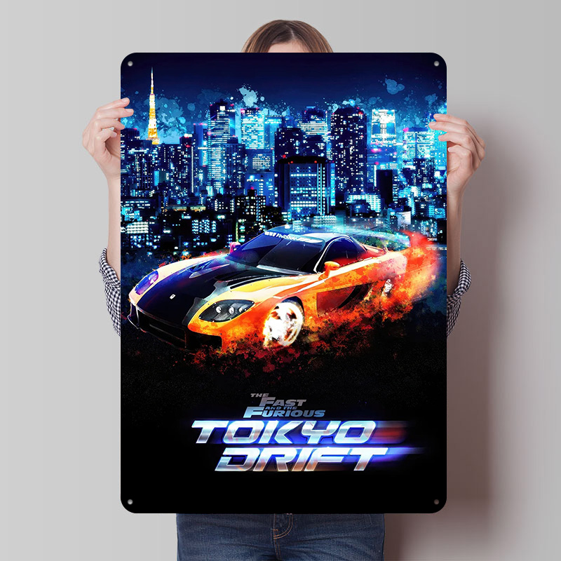 Retro Gaming Tokyo - ワイルド・スピード 東京ドリフト ブリキポスター カスタムウォールアート ヴィンテージメタルサイン レトロブリキ飾り板