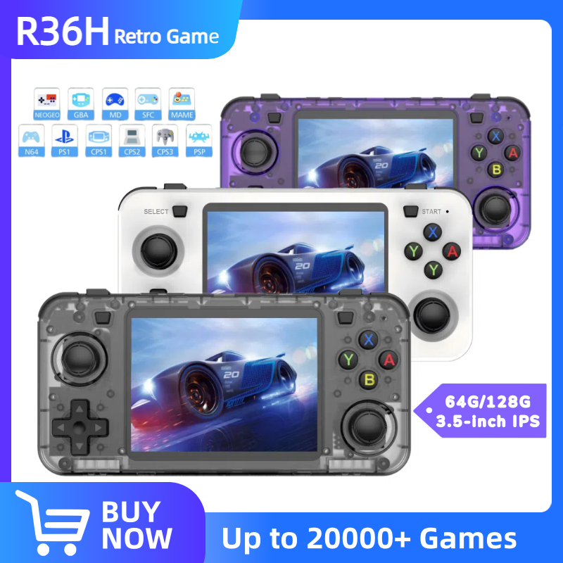 Retro Gaming Images - R36H レトロハンドヘルドゲーム機 Linuxシステム搭載 3.5インチIPSスクリーン ポータブルハンドヘルドビデオプレーヤー