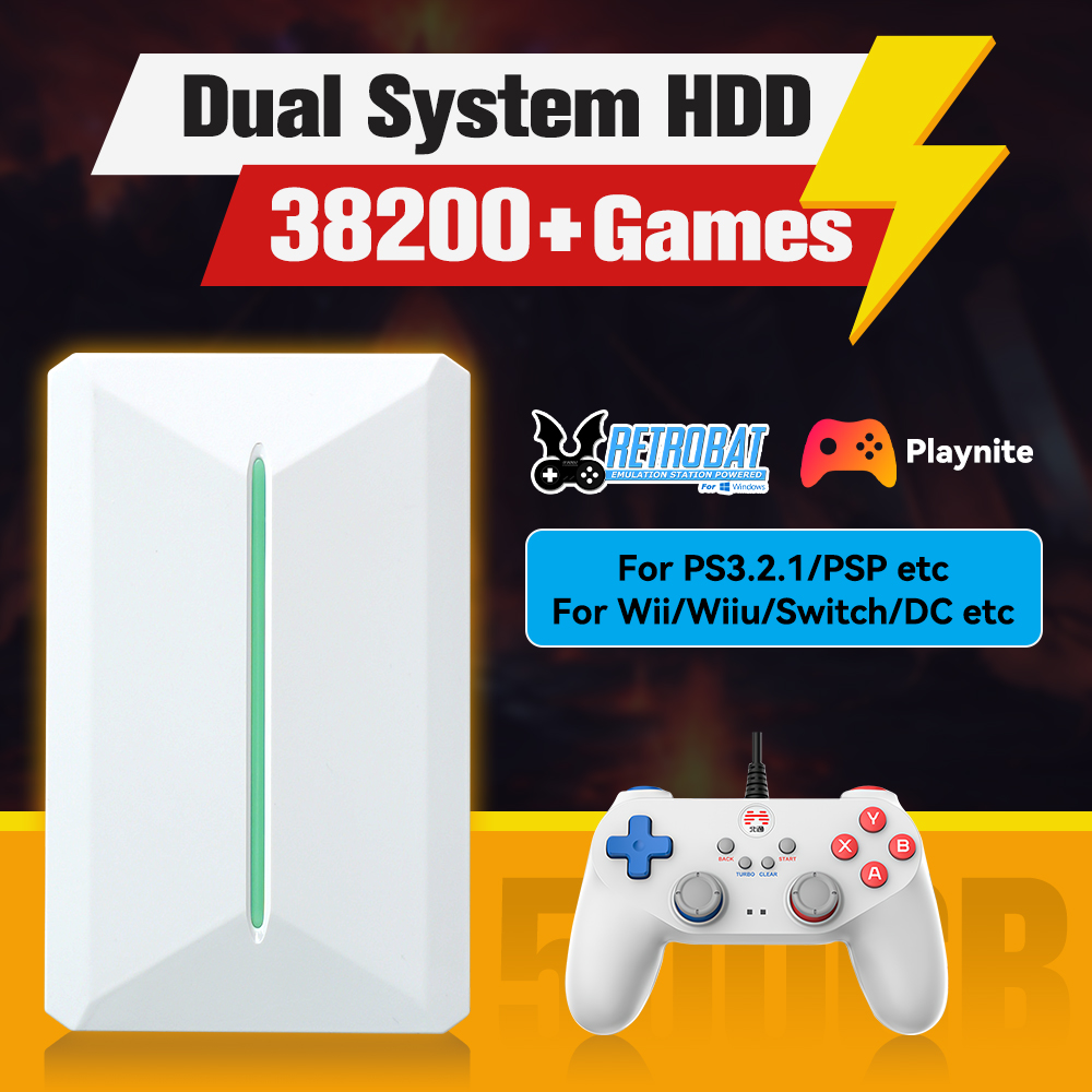 Retro Gaming Devices - Retrobat&Playnite システム HDD レトロゲームコンソール PS3/PS2/WIIU/WII/Switch/MAME 50+エミュレータ