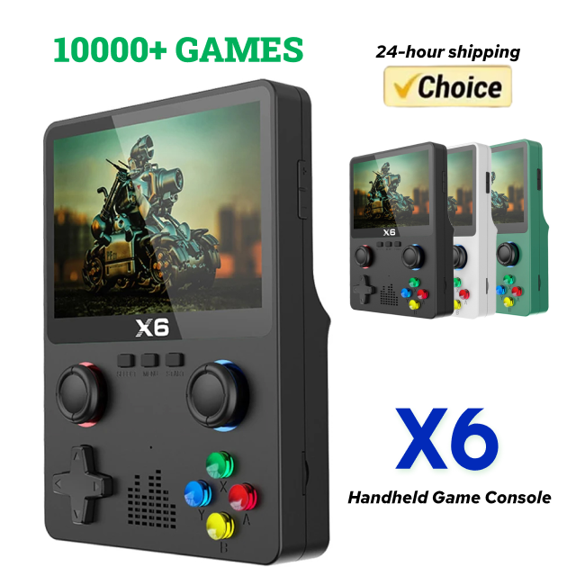 Retro Gaming X6 - X6ゲームコンソール レトロビデオゲームコンソール 3.5/4インチIPSスクリーン ポータブルハンドヘルドゲームプレーヤー 10000種類以上のクラシックゲーム 子供向けギフト
