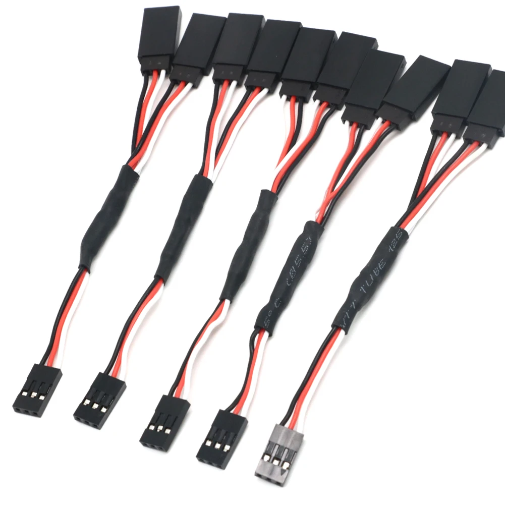 Controller Extension Cord - サーボモーター用延長ケーブル,5本,100/150/200/300/500mm,ジュニアフタバrc,飛行機,ヘリコプター,車,DIY用リード線