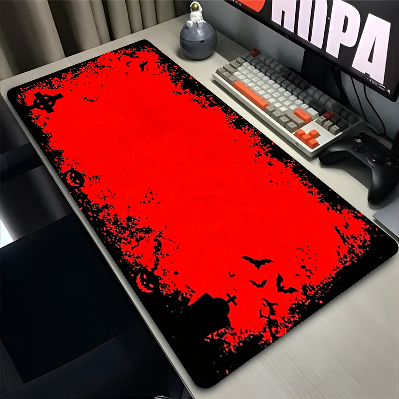 Retro Pc Gaming - クールなマウスパッド 大型ゲーミングパッド ヨーロッパレトロ柄 拡張デスクマット 滑り止めキーボードパッド PCゲーマー