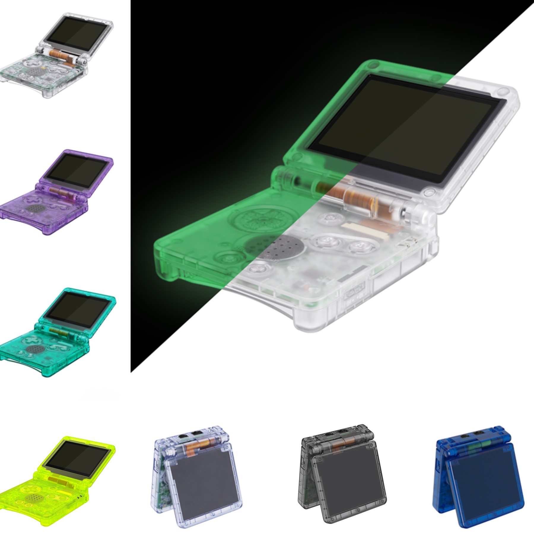 Retro Gaming Accessories - 人魚の唇と標準LCDの両方用の予備のハウジング,クリアでアップグレード可能