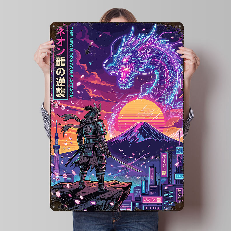サムライvsネオンドラゴン サイバーパンク東京ポスター カス - Retro Gaming Tokyo のレビューと価格