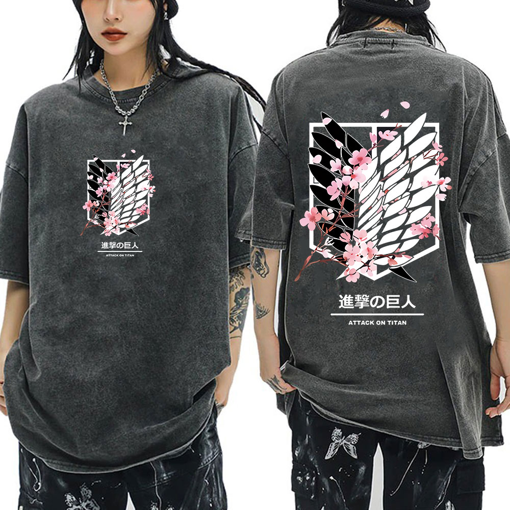 アニメ進撃の巨人 ウォッシュドTシャツ アッカーマン ミカサ - Retro Gaming Shirt のレビューと価格