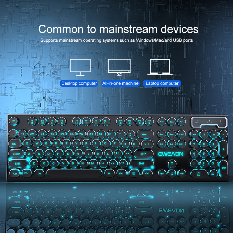 EWEADN タイプライターゲーミングキーボード、104キー - Retro Gaming Com のレビューと価格