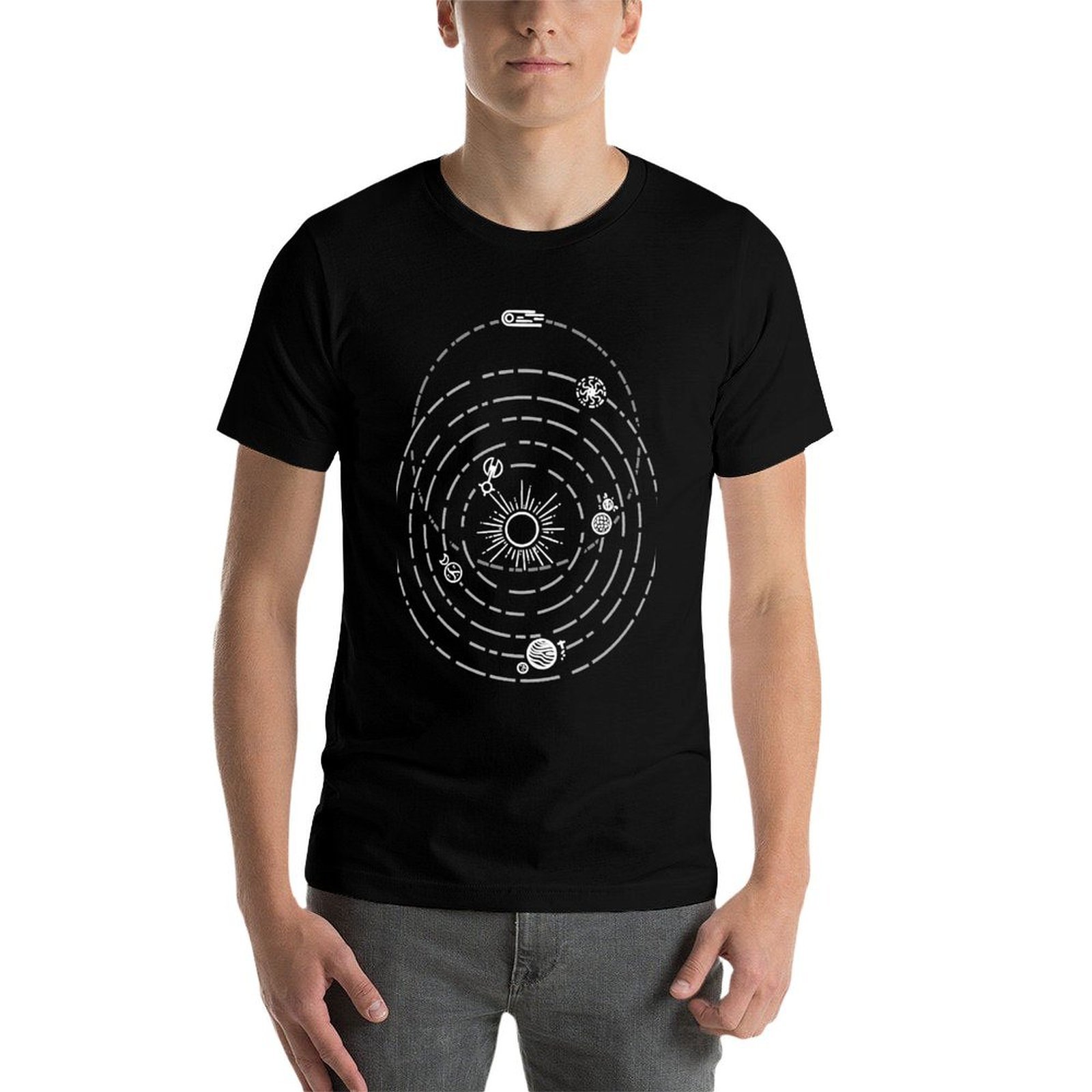 アウターワイルズ ソーラーシステム アートプリント [星なし - Retro Gaming Shirt のレビューと価格