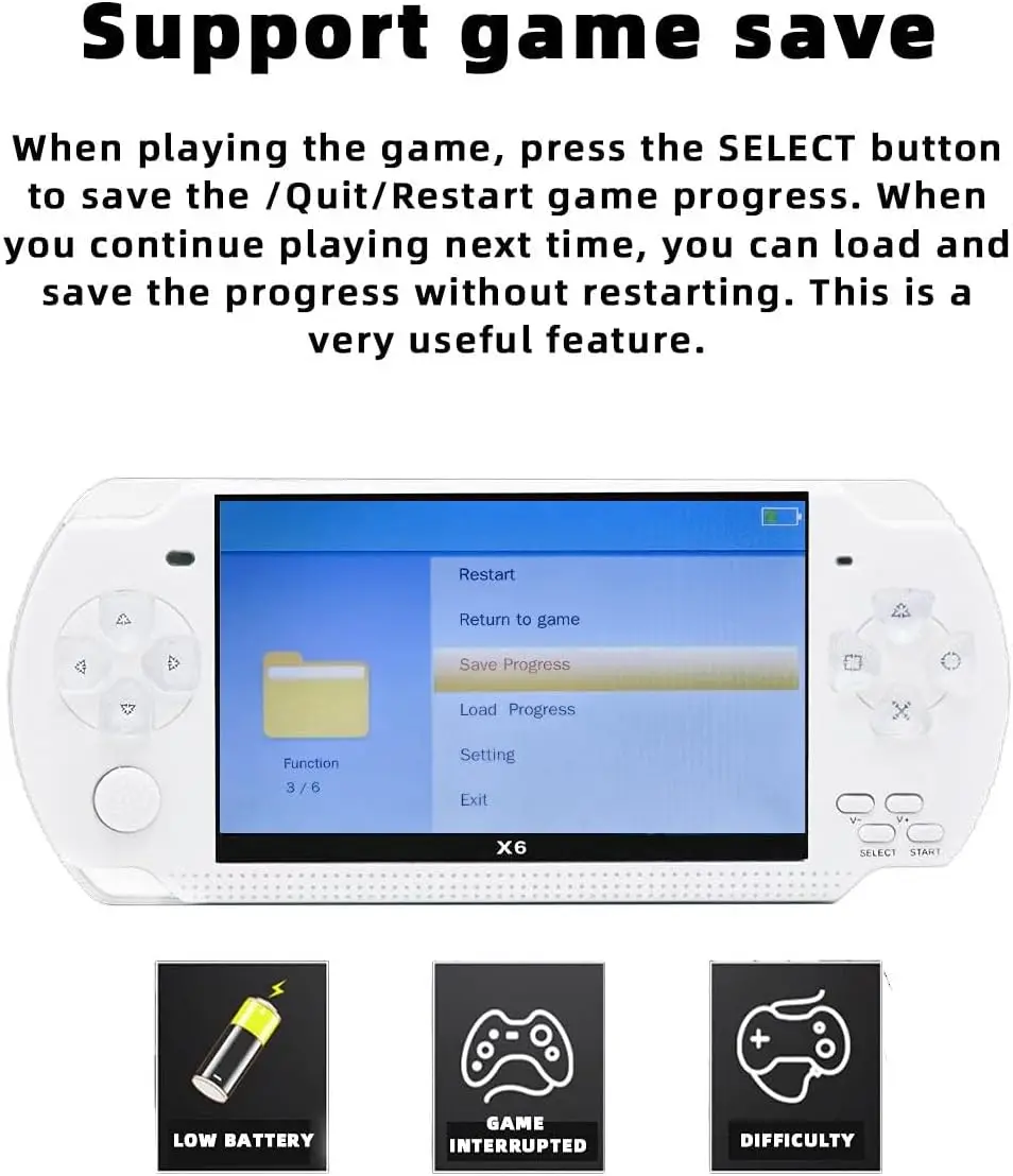 JXD ハンドヘルドゲームコンソール 4.3インチ 8GB内 - Retro Gaming X6 のレビューと価格