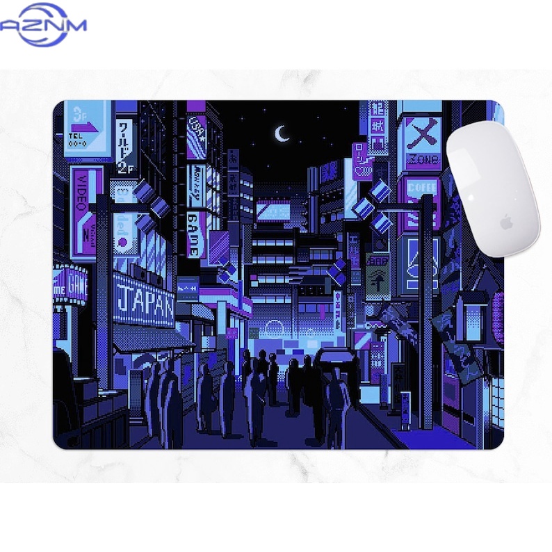 東京ストリートデスクマット、レトロなヴェイパーウェーブ、ネオ - Retro Gaming Tokyo のレビューと価格
