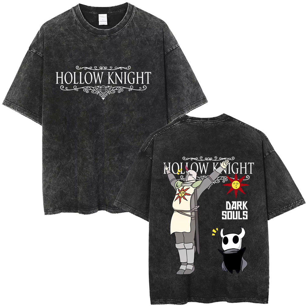 洗浄済みヴィンテージゲームホロウナイトグラフィック Tシャツ - Retro Gaming T Shirts のレビューと価格